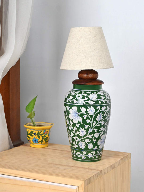 JAIPUR BLUE POTTERY HANDIYA TABLE LAMP WITH OUT SHADE